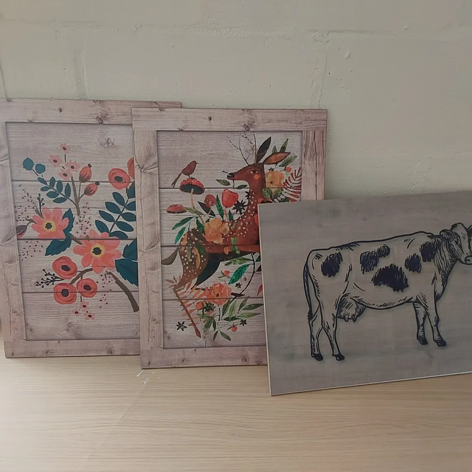 10 X BRAND NEW BOXED DECORATIVE WOODEN PANEL PIECES - DESIGNS VARY