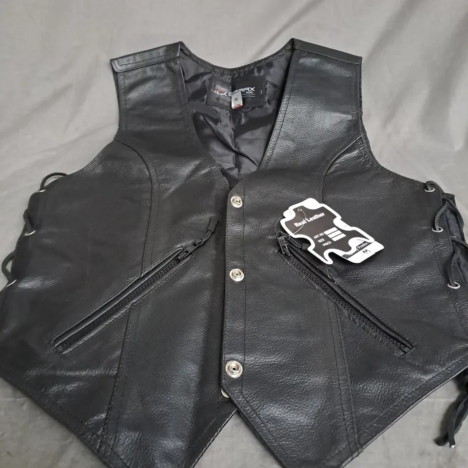 GEARX LEATHER VEST IN BLACK SIZE M