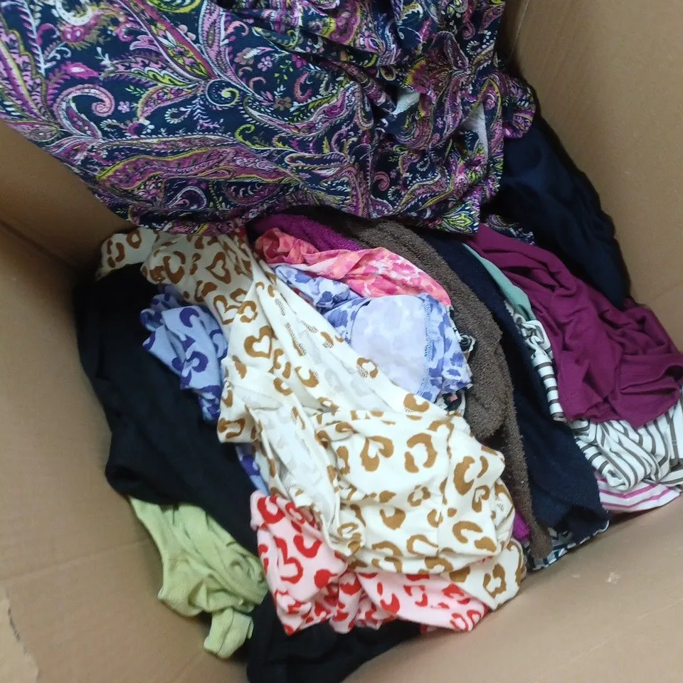 APPROXIMATELY 10 ASSORTED CLOTHING ITEMS TO INCLUDE PJ TOPS, SWEATERS, TOPS, ETC