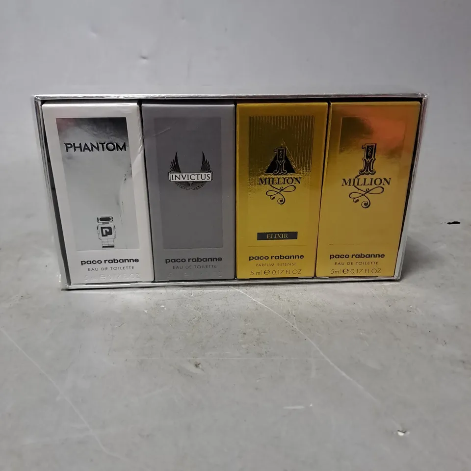 BOXED AND SEALED PACO RABANNE FRAGRANCE MINIATURE SET 4X5ML