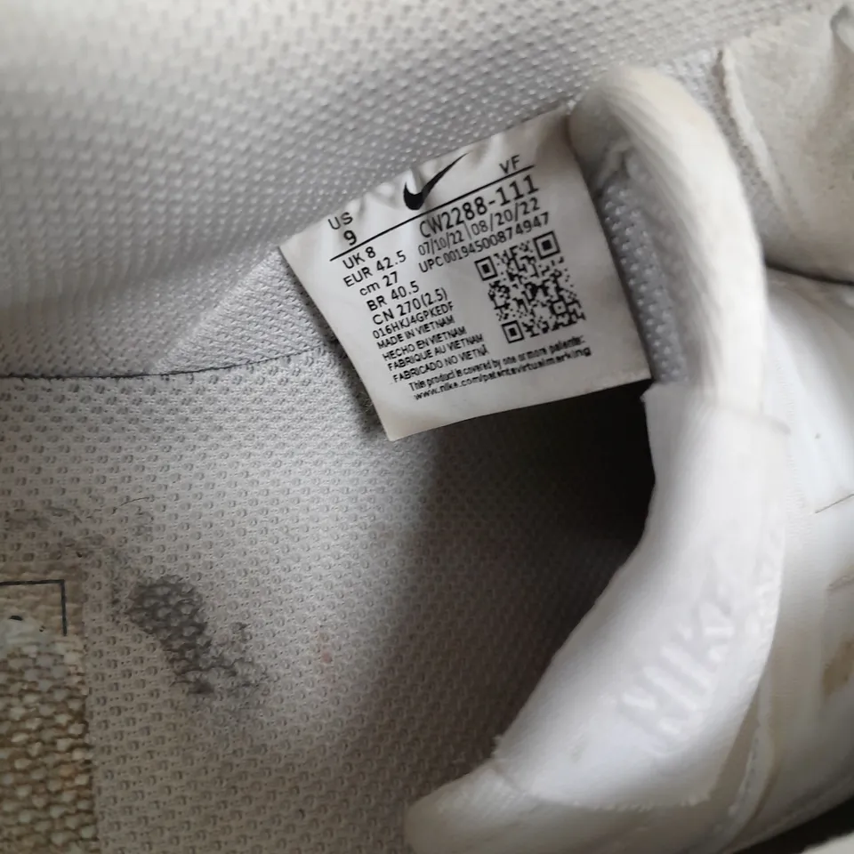 PAIR OF NIKE AIR FORCE TRAINERS IN WHITE (ODD SIZES - 1 SIZE UK 8, 1 SIZE UK 9)