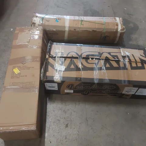 PALLET CONTAINING A VERY LARGE QUANTITY OF ASSORTED ITEMS INCLUDING: INFLATABLE PADDLE POOL, FOLDING CHAIR, MATTRESS TOPPER ECT