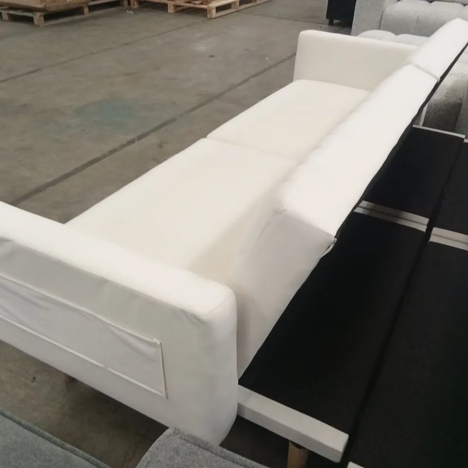 DESIGNER 3 SEATER VELVET UPHOLSTERED SOFA BED