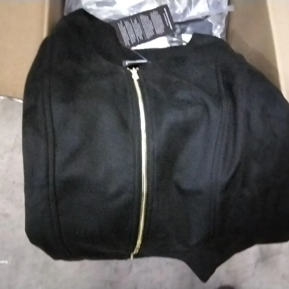 BOX OF APPROXIMATELY 30 ASSORTED BRAND NEW BAGGED KIM AND CO BLACK ZIP UP JACKETS VARIOUS SIZES