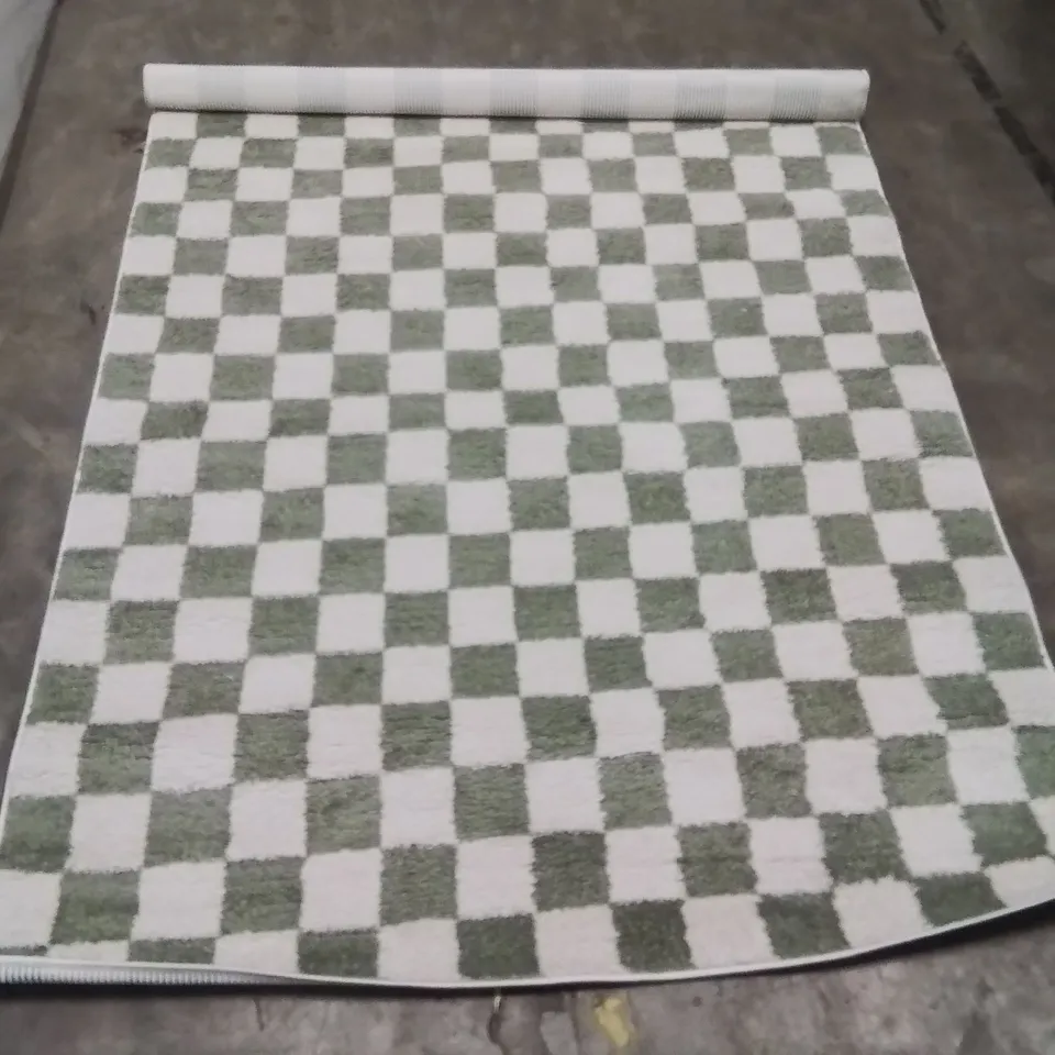 SHAGGY BOHO GRASS GREEN AREA RUG 200X140CM