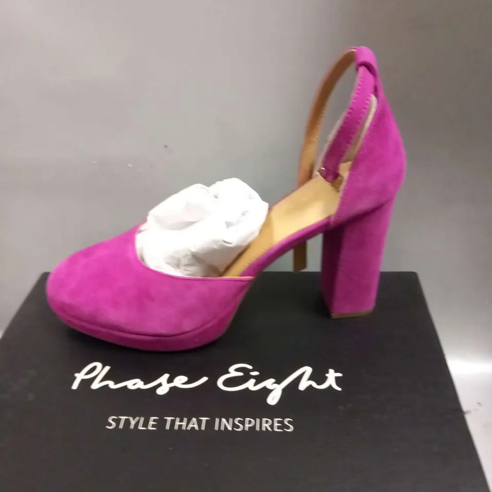 BOXED PHASE EIGHT SUEDE PLATFORM SHOES PINK SIZE 5