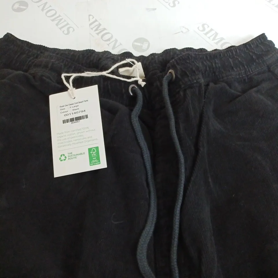 ROUTE ONE CLASSIC CORD BEACH PANTS IN BLACK - XL