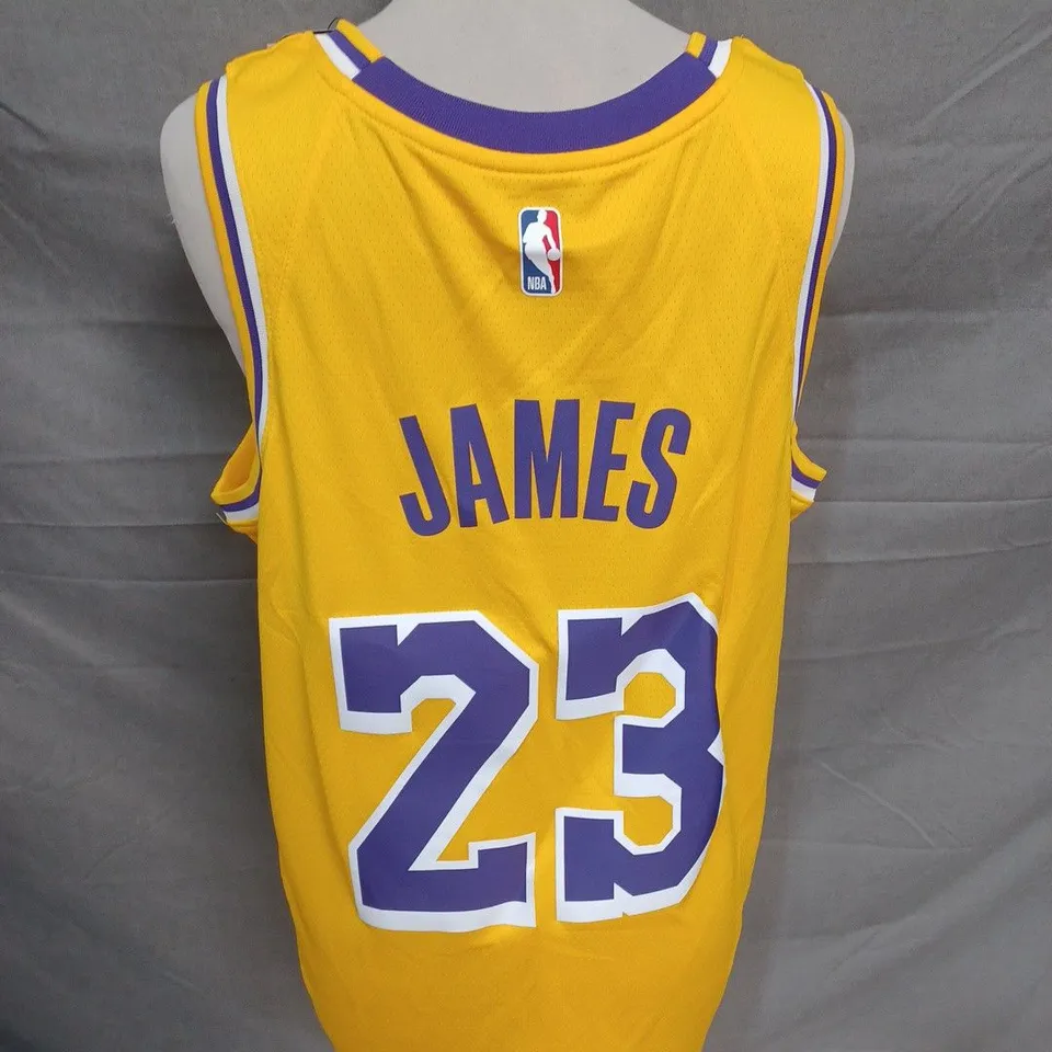 NIKE LA LAKERS BASKETBALL JERSEY WITH JAMES 23 ON THE BACK SIZE M