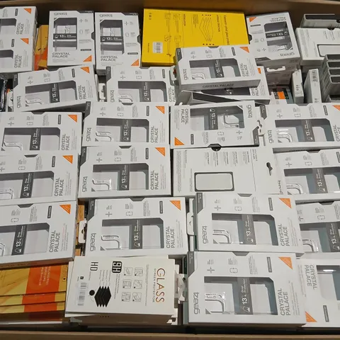 PALLET CONSISTING OF A LARGE QUANTITY OF ASSORTED ELECTRICAL ACCESSORIES TO INCLUDE; GEAR 4 CRYSTAL PALACE DROP PROTECTION CASES, TEMPERED GLASS SCREEN PROTECTORS, CASE SMARTPHONE AND RECHARGEABLE 21 