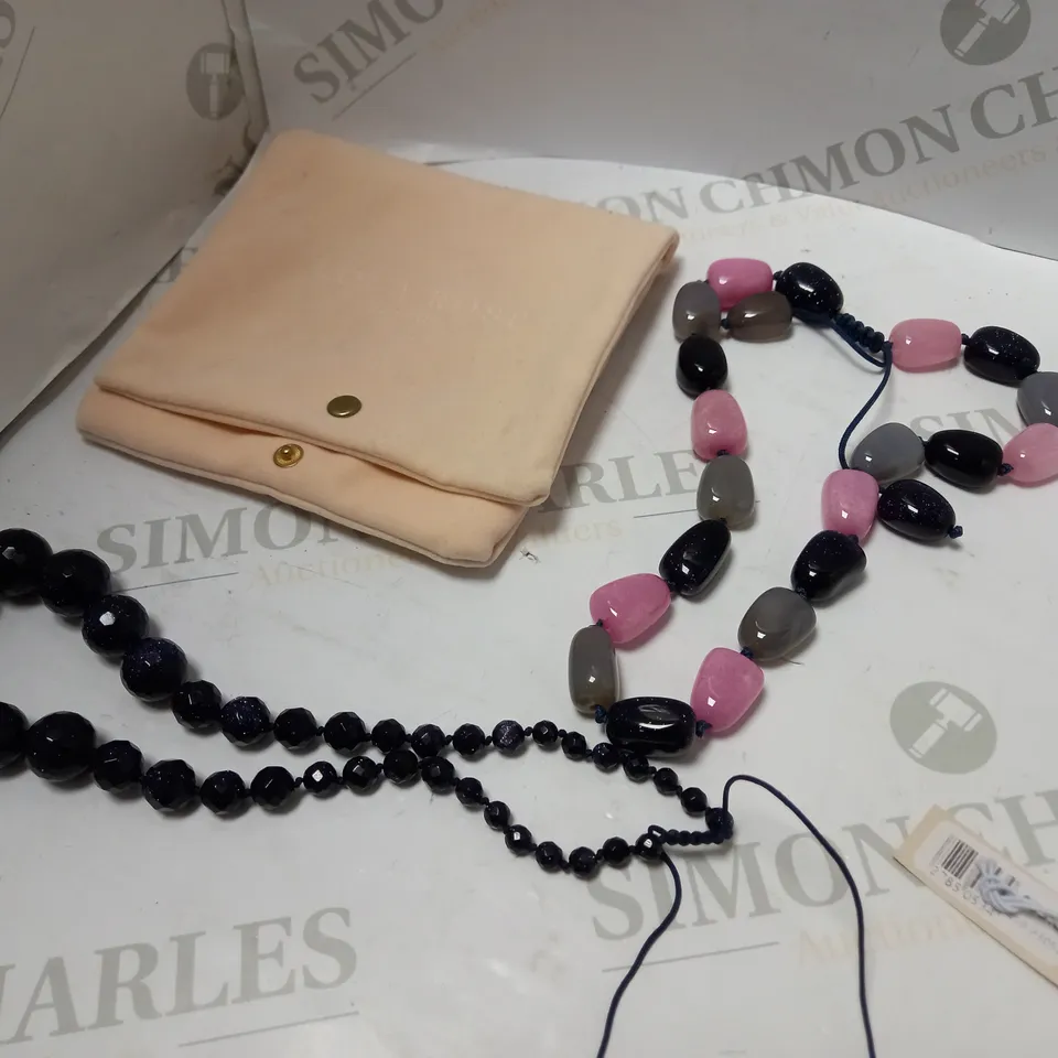 LOLA ROSE STONE NECKLACES IN BLACK AND PINK/BLACK/GREY