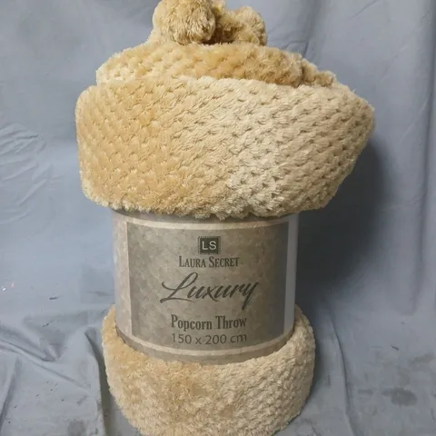LAURA SECRET POPCORN THROW IN GOLD COLOUR (150X200CM)