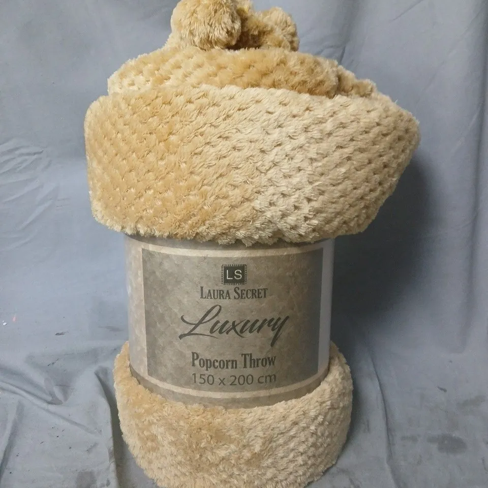 LAURA SECRET POPCORN THROW IN GOLD COLOUR (150X200CM)
