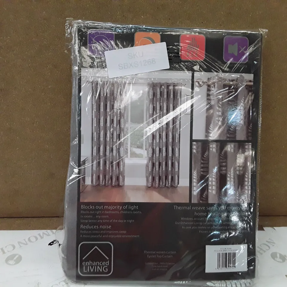 BRAND NEW ENHANCED LIVING BLACK OUT THERMAL CURTAINS- 117CM X 137CM (GREY)