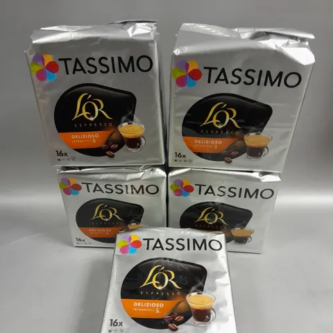 5 X SEALED TASSIMO L'OR ESPRESSO COFFEE POD PACKS