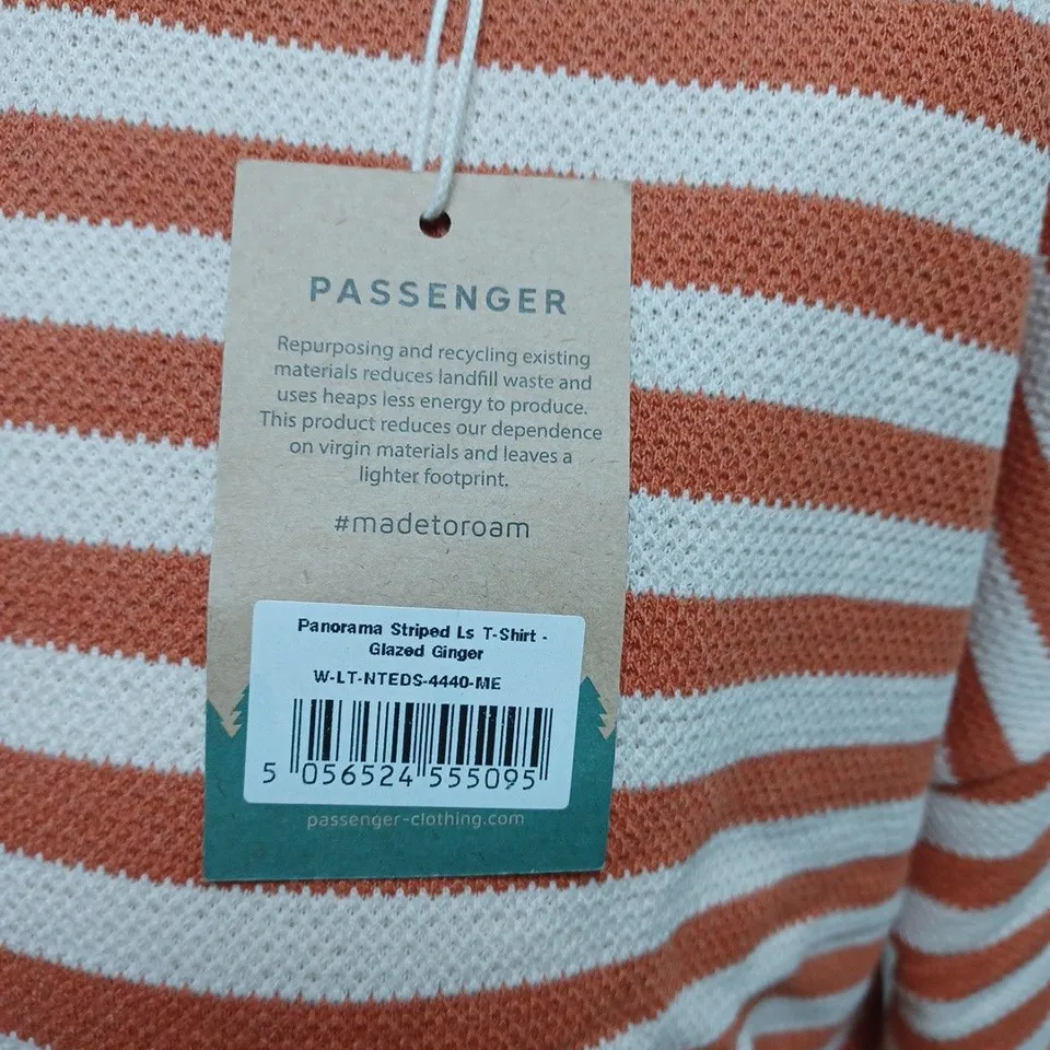 PASSENGER PANORAMA STRIPED L/S T-SHIRT IN GLAZED GINGER - M