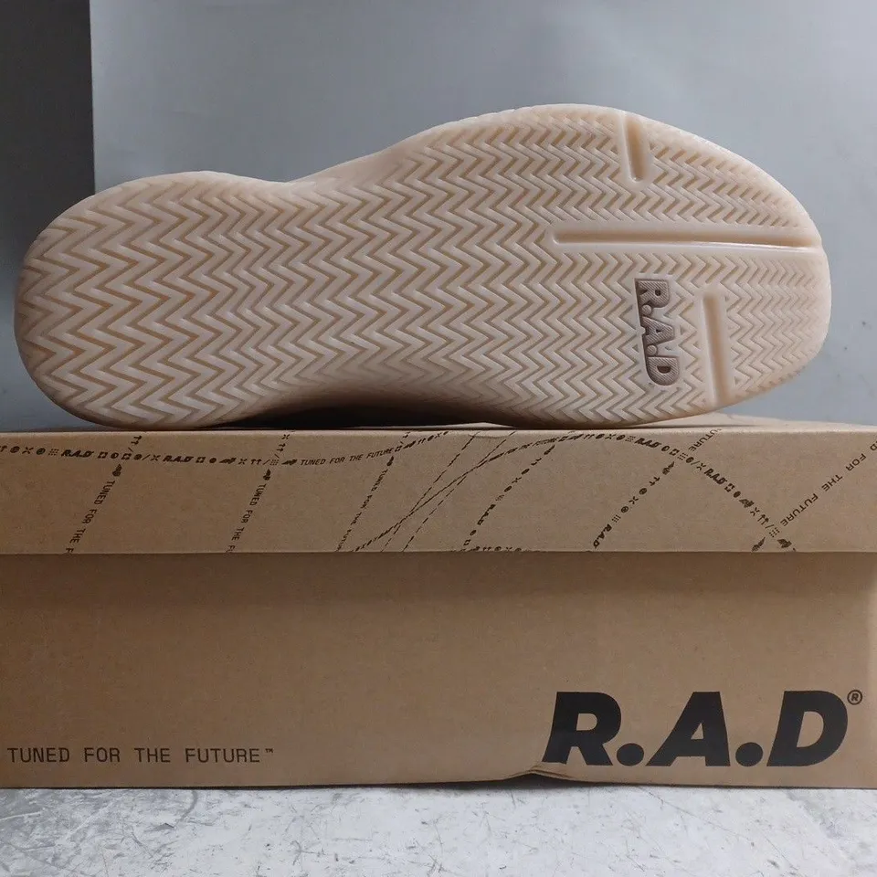 BOXED PAIR OF R.A.D ONE V2 SHOES IN CREAM SIZE UK 10