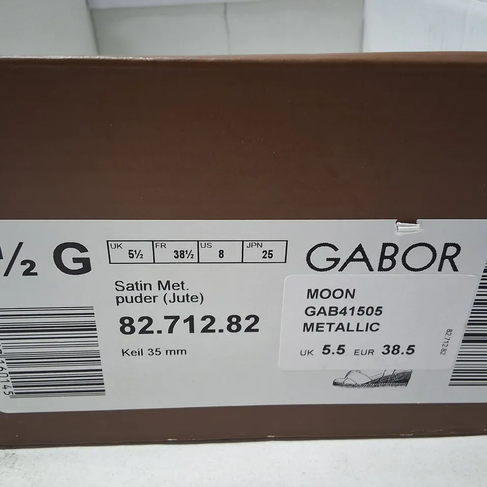 GABOR MOON SATIN METALLIC WEDGE SANDALS – UK 5.5 (EU 38.5)