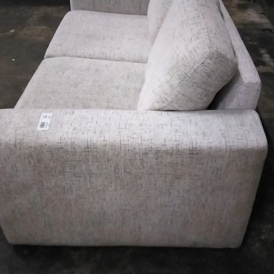 DESIGNER GREY PATTERNED FABRIC THREE SEATER SOFA