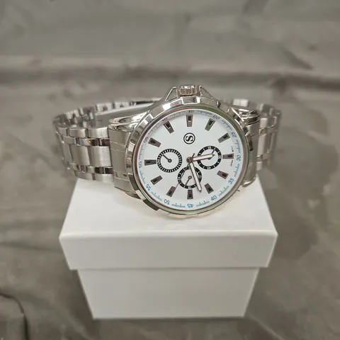 STRADA STAINLESS STEEL CHRONOGRAPH WATCH – WHITE DIAL 