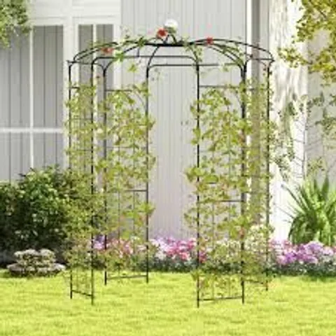 BOXED COSTWAY 2.8 X 2M BLACK BIRDCAGE SHAPE PERGOLA GAZEBO