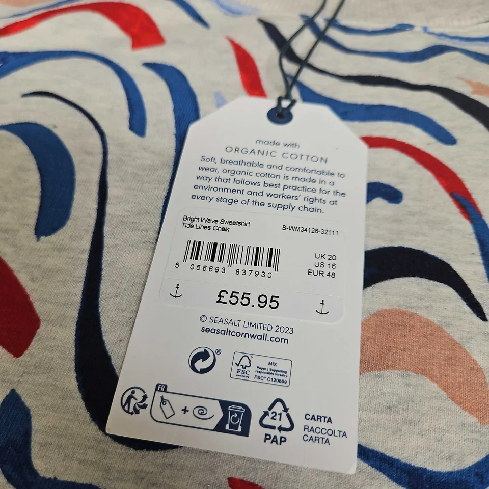SEASALT CORNWALL BRIGHT WAVE SWEATSHIRT - SIZE 20