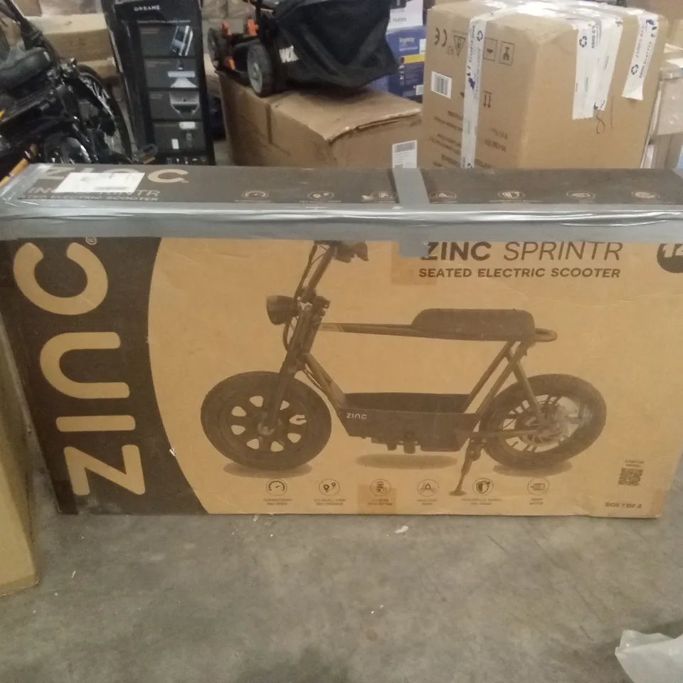 BOXED ZINC SPRINTR ELECTRIC SCOOTER // BOX 1 OF 2 ONLY, BOX 2 MISSING