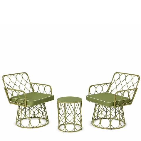 GARDEN STORIES STUDIO 70 3PC METAL PADDED CONVERSATION SET