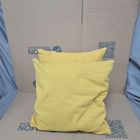 2 X YELLOW CUSHIONS UNBOXED