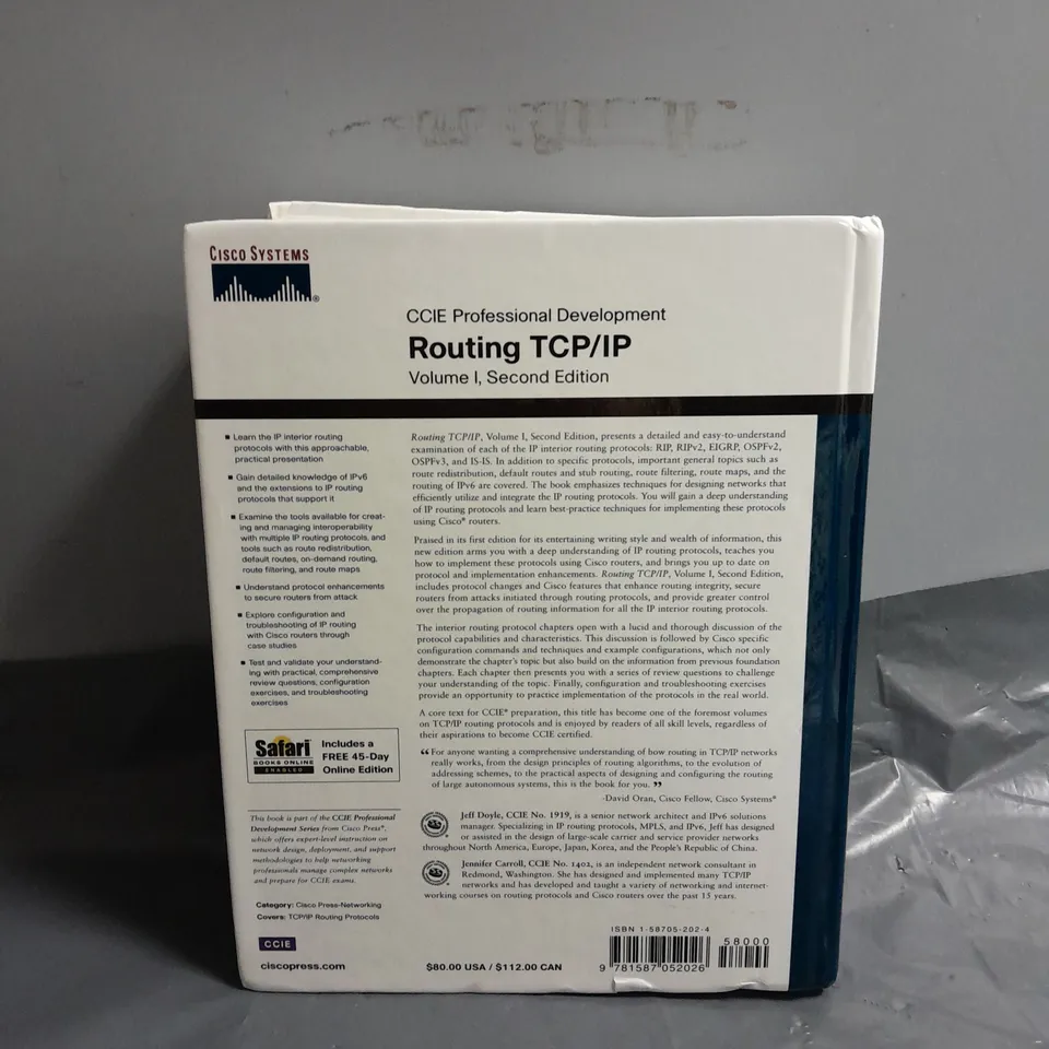 CISCO SYSTEMS ROUTING TCP/IP, VOLUME 1