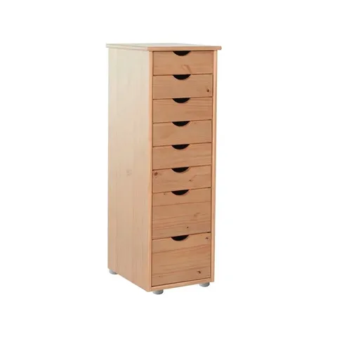 BOXED STANGE 8 DRAWER 34CM WIDE SOLID WOOD CHEST