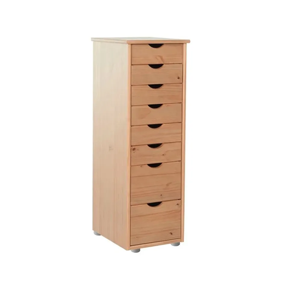 BOXED STANGE 8 DRAWER 34CM WIDE SOLID WOOD CHEST