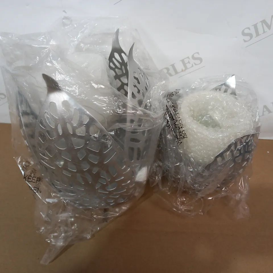 ALISON CORK SET OF CANDLE HOLDERS WITH LED CANDLES 
