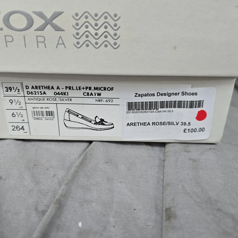 GEOX ARETHEA ROSE/SILVER WOMEN’S SHOES – UK 6.5 (EU 39.5)