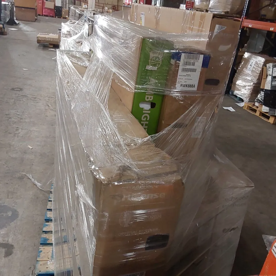 PALLET OF APPROXIMATELY 9 UNPROCESSED RAW RETURN TELEVISIONS TO INCLUDE;