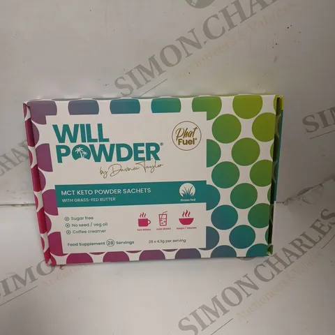 SEALED WILLPOWDER MCT KETO POWDER SACHETS FOOD SUPPLEMENTS - 28 SERVINGS 