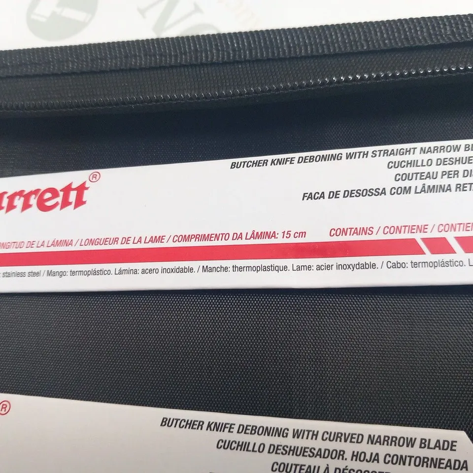 STARRETT PROFESSIONAL BUTCHERS KNIFE SET - 11 PIECES STAINLESS STEEL WHITE ERGONOMIC HANDLES KITCHEN CHEF KNIFE - INCLUDES BONING SKINNING STEAK KNIVES PROTECTOR STONE