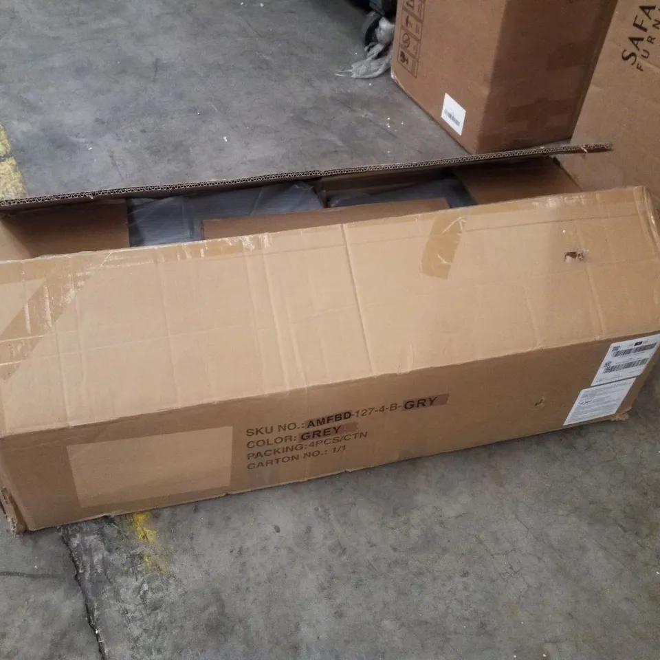 BOXED SET OF 4 FABRIC DINING CHAIRS - GREY