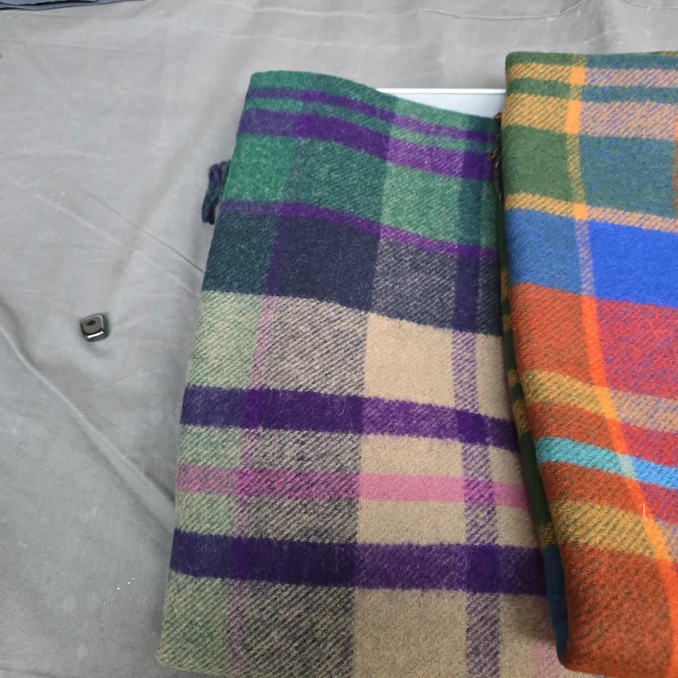 Vivienne Westwood Wool Tartans Scarf Set of 2 – Green/Purple & Orange/Brown