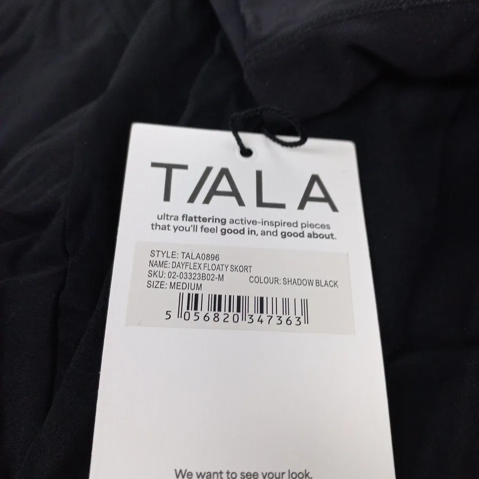 TALA DAYFLEX FLOATY SKORT – SHADOW BLACK, SIZE M