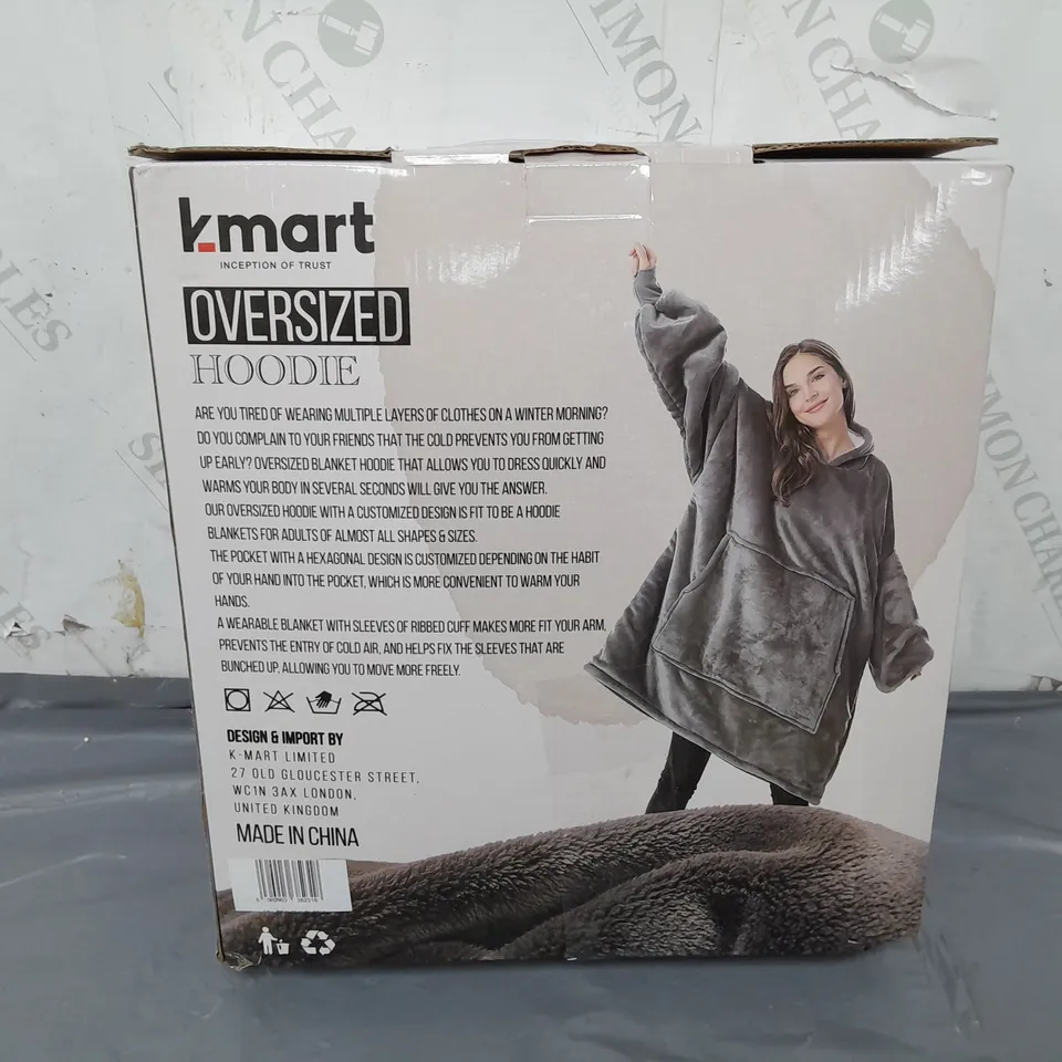 BOXED KMART OVERSIZED BLANKET HOODIE IN BLACK 