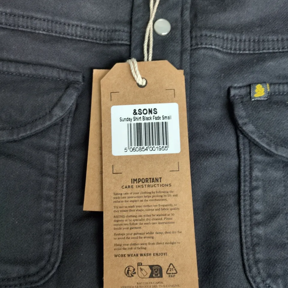 &SONS SUNDAY SHIRT BLACK FADE SMALL