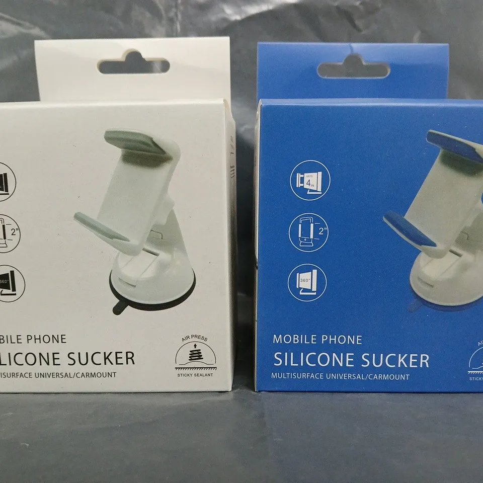 BOX OF APPROXIMATELY 80 MOBILE PHONE SILICONE SUCKER MOUNTS - COLOURS MAY VARY