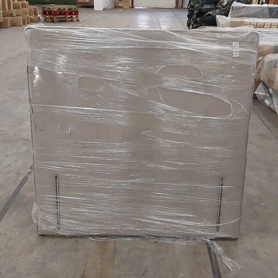 BAGGED DESIGNER AUEBURY 135cm DOUBLE SIZE FABRIC UPHOLSTERED HEADBOARD - GREY