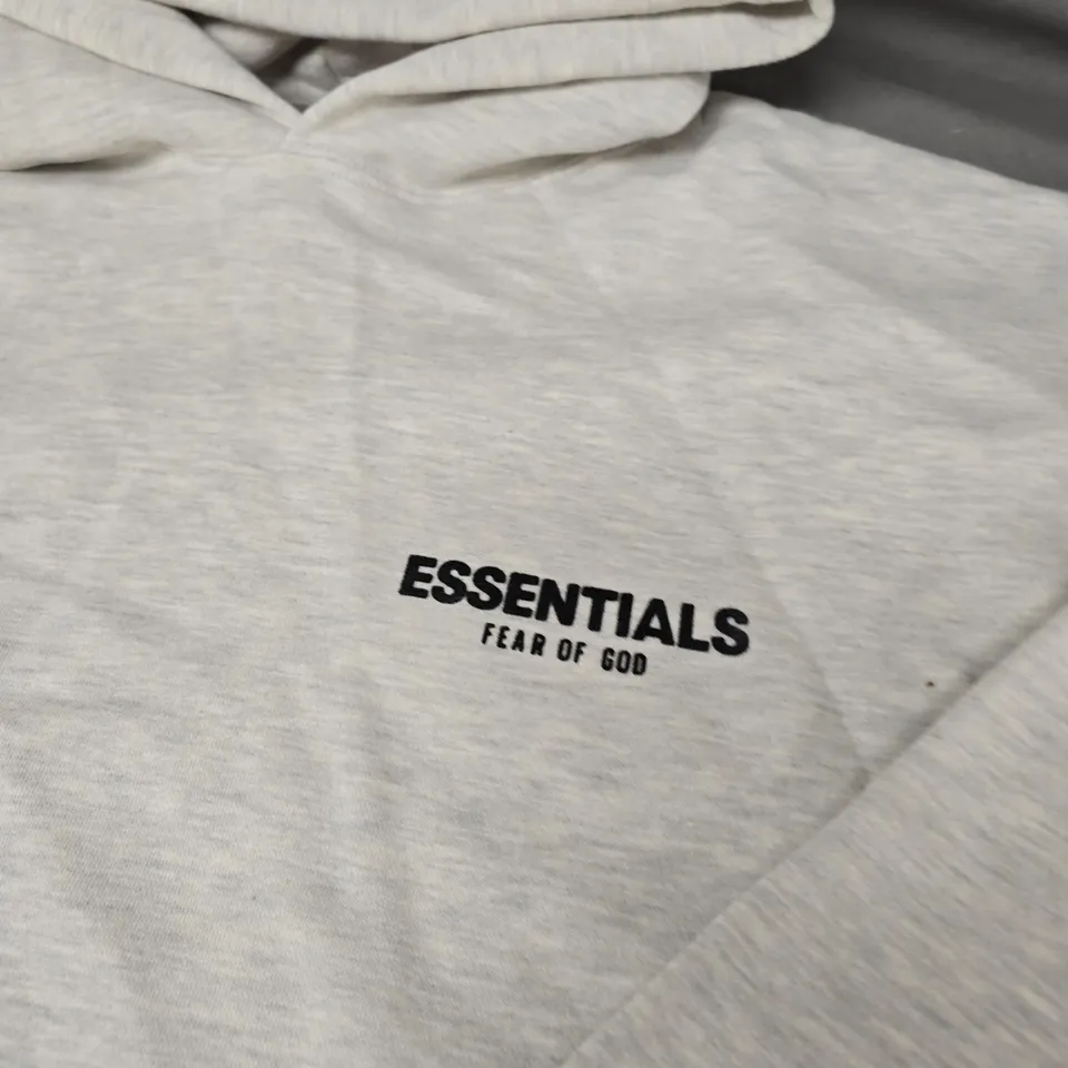 FEAR OF GOD ESSENTIALS HOODIE – GREY - SIZE M 