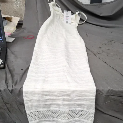 BERSHKA DRESS BEIGE SIZE S