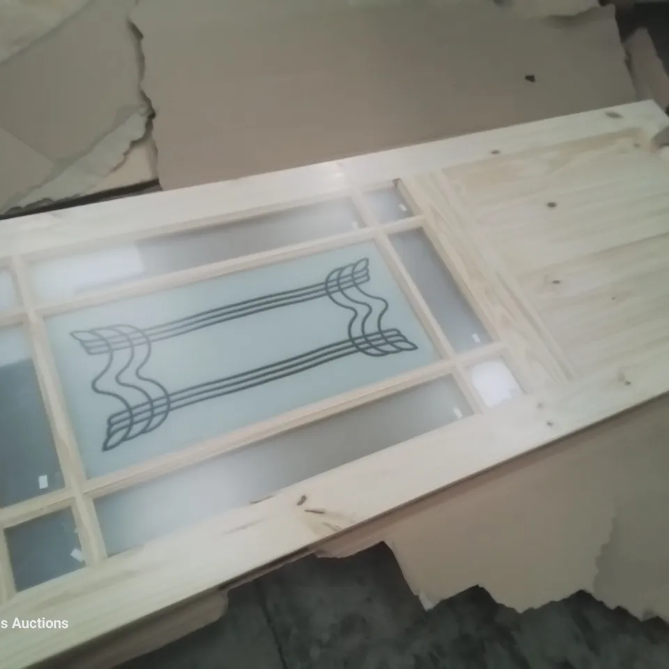 KNOTTY PINE HALF GLAZED INTERNAL DOOR 2032 × 813mm