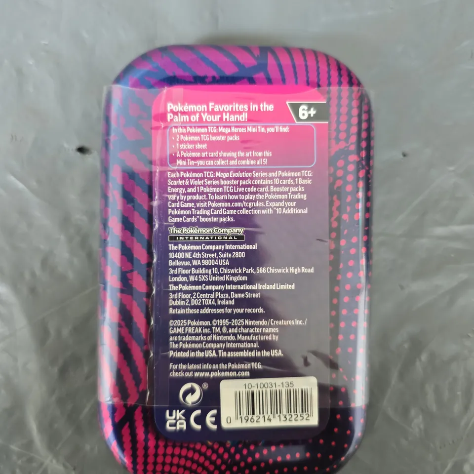POKÉMON TRADING CARD GAME MEGA EVOLUTION TIN – BOOSTER PACK INCLUDED