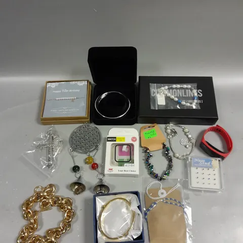 APPROXIMATELY 40 ASSORTED JEWELLERY PRODUCTS TO INCLUDE NECKLACES, BRACELETS, WATCHES ETC