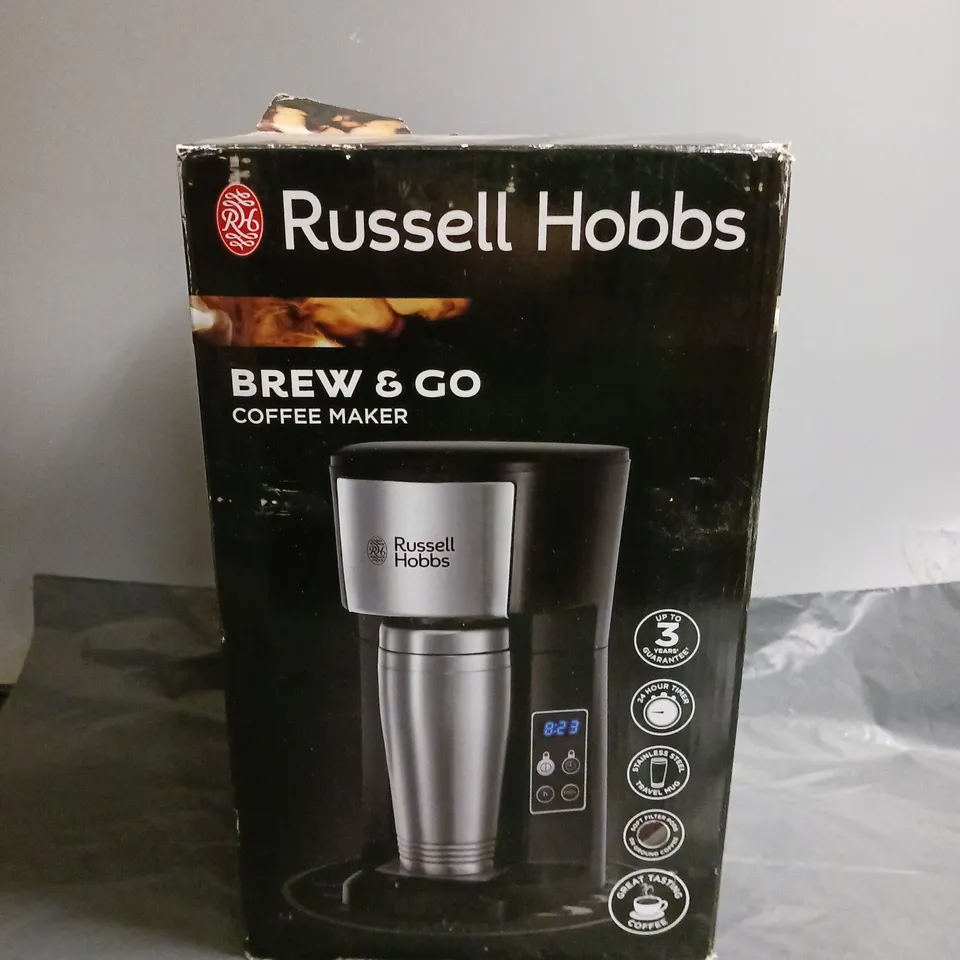 BOXED RUSSELL HOBBS BREW & GO COFFEE MAKER 