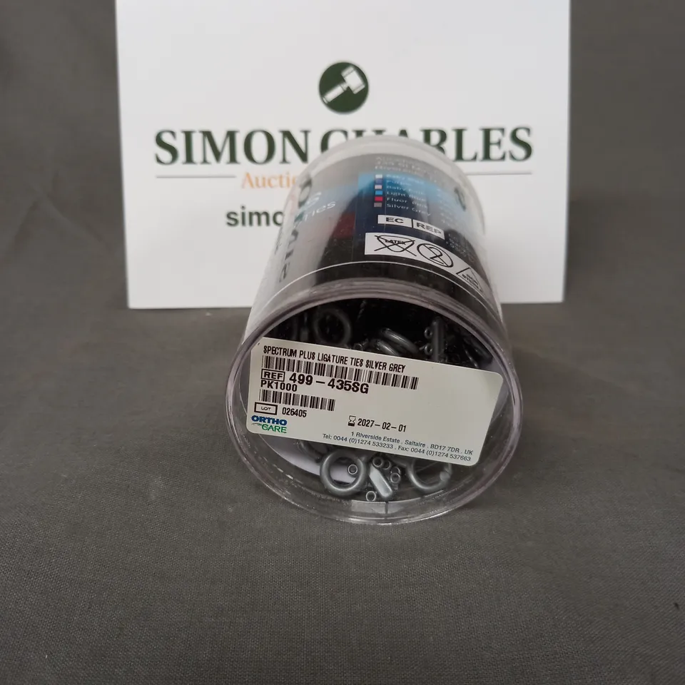 ORTHOCARE LOT OF APPROXIMATELY 12 SPECTRUM PLUS LIGATURE TIES IN SILVER GREY